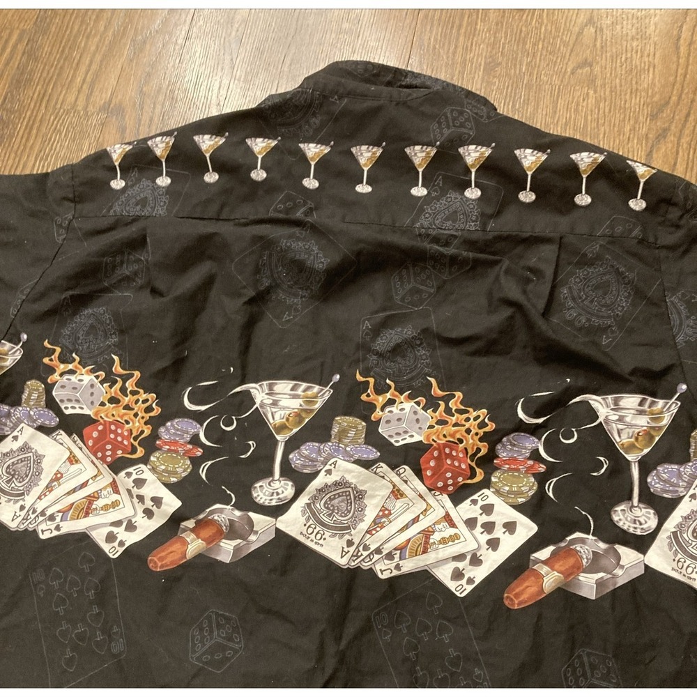 Pacific Legend Hawaii Casino Poker Shirt Black Playing Size XL Card Game Attire! - Picture 6 of 8